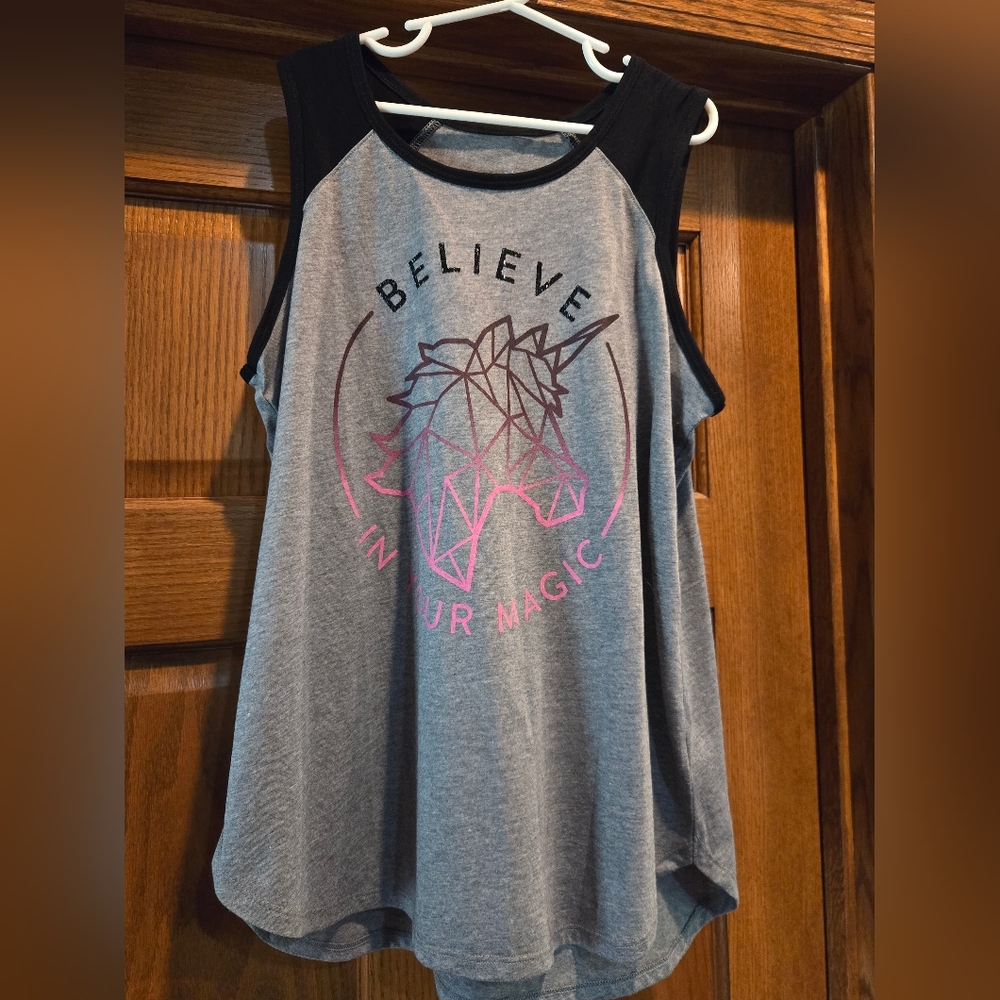 Justice, Girl's size 14/16, Sleeveless Top, Lightweight, Believe In Your Magic